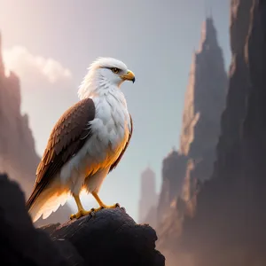 Majestic predator soaring with powerful wings