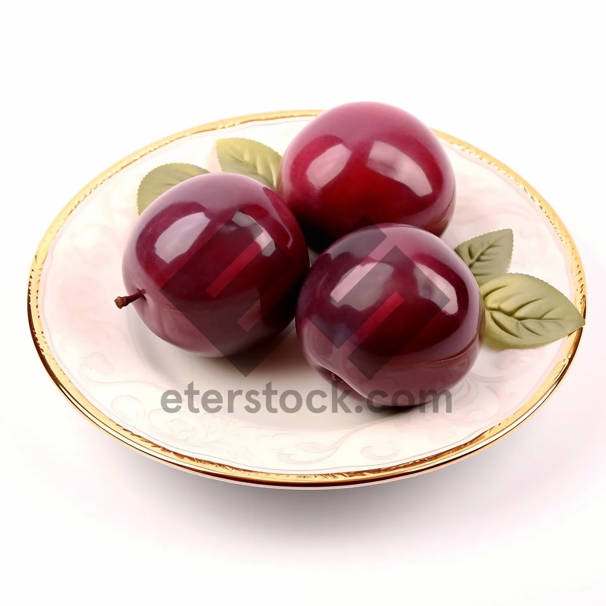 Picture of Delicious chocolate dessert on pink floral plate