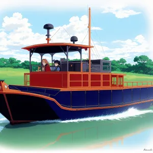 Nautical Transportation: Harbor Ship at Sea