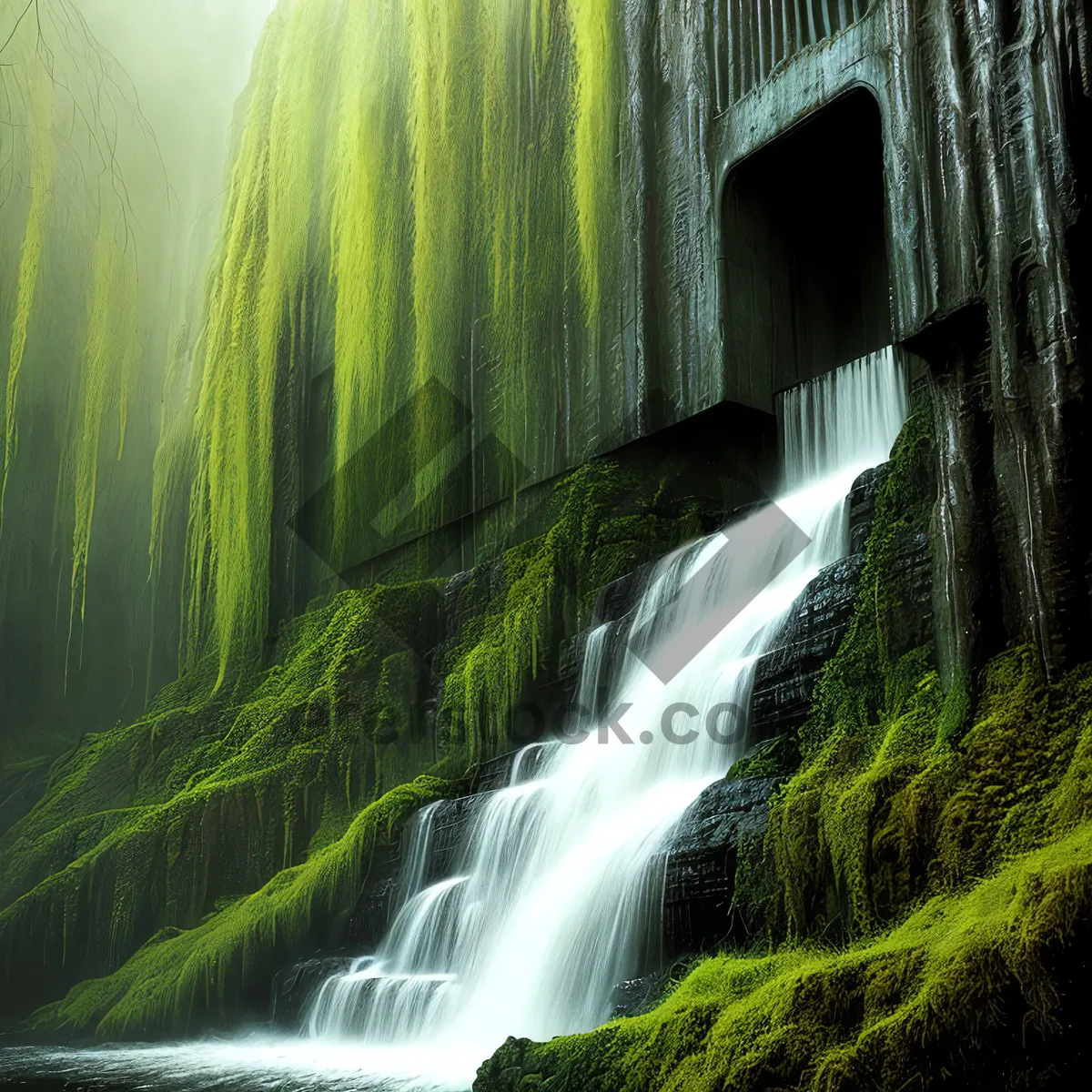 Picture of Tranquil Mountain Cascade in Pristine Forest