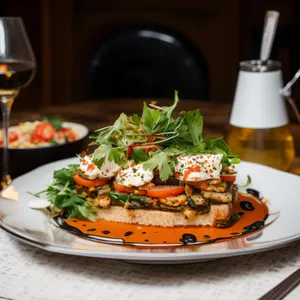 Fresh and Delicious Gourmet Salad with Cheese