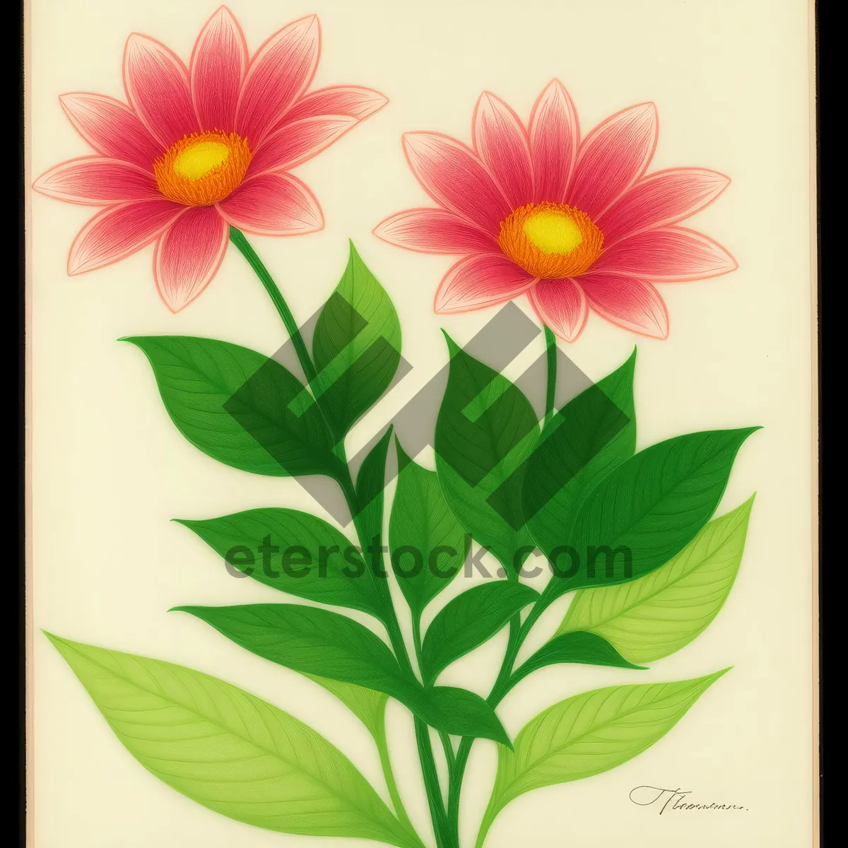 Picture of Floral Pattern-Leaf Design: Decorative Spring Art