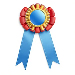 3D ribbon icon symbol