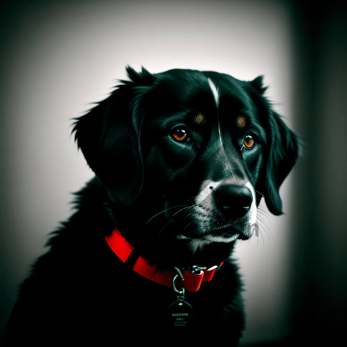 Picture of Black Canine Puppy - Adorable Purebred Portrait