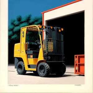 Yellow Forklift Truck on Construction Site