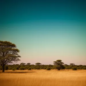 Serene Horizon: Vast Meadow Underneath Cloudy Sky