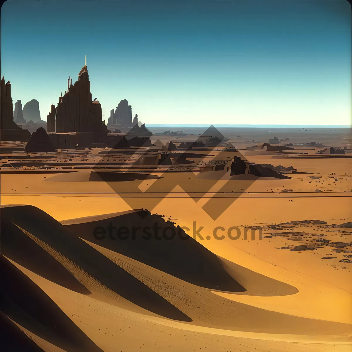 Picture of Dramatic Sunset Over Sand Dunes