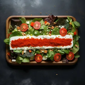 Delicious Gourmet Vegetable Plate with Fresh Salad
