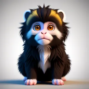 Adorable Cartoon Cat with Stylish Haircut