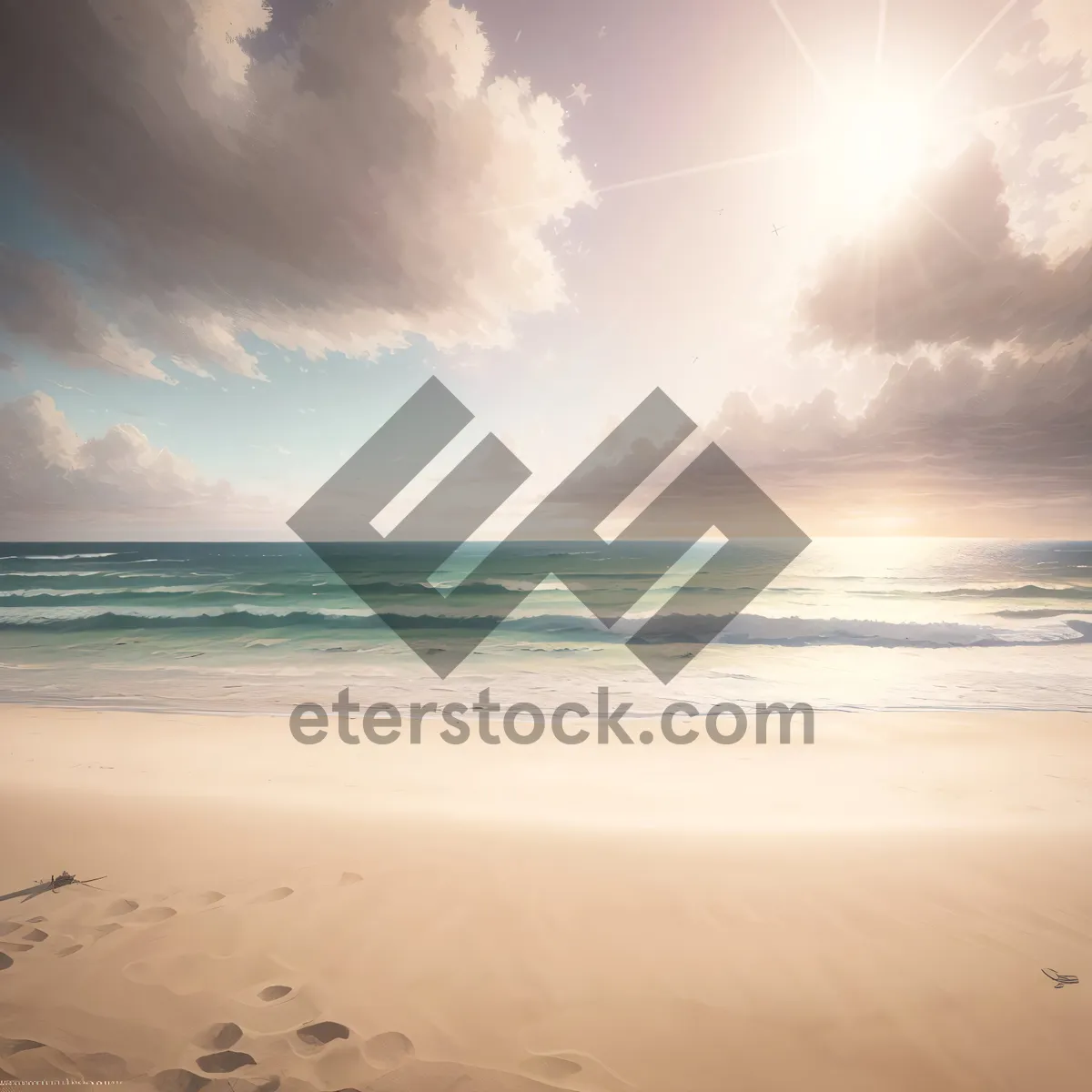 Picture of Sunset Waves on a Tropical Paradise