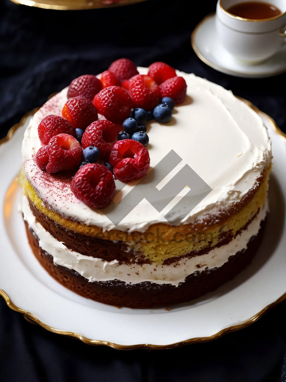 Picture of Delicious Berry Trifle with Chocolate and Mint