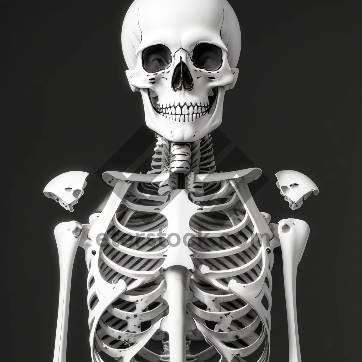 Picture of Spooky Skeleton Head with Horror Mask