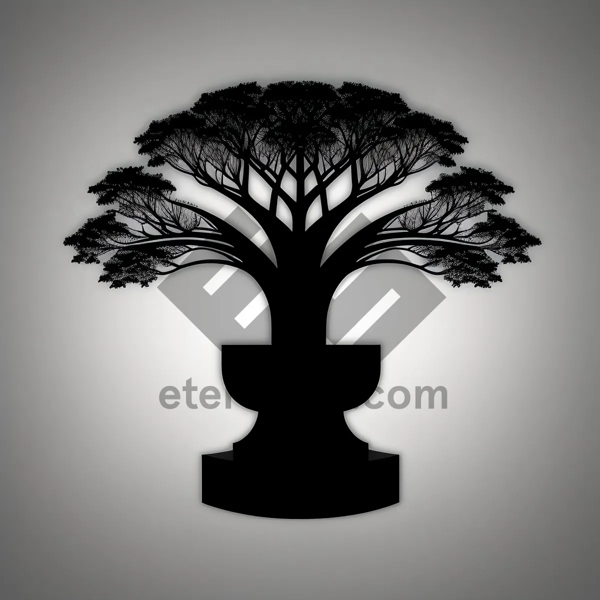 Picture of Silhouette Tree Graphic - Elegant Floral Design