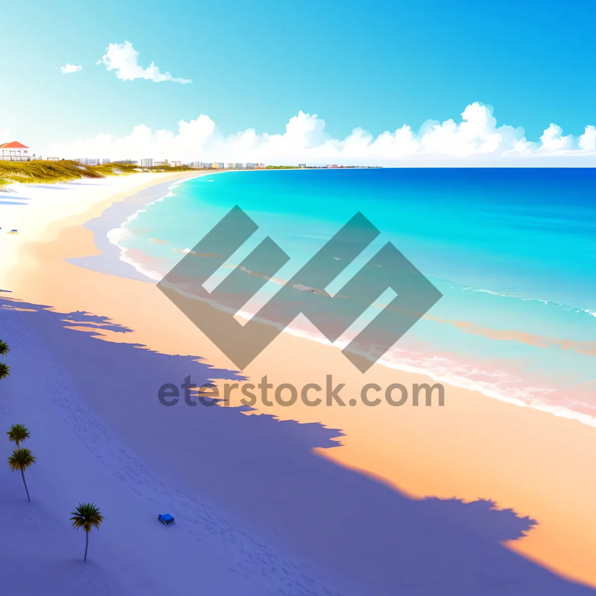 Picture of Serene Beachscape: Turquoise Waters and Golden Sands