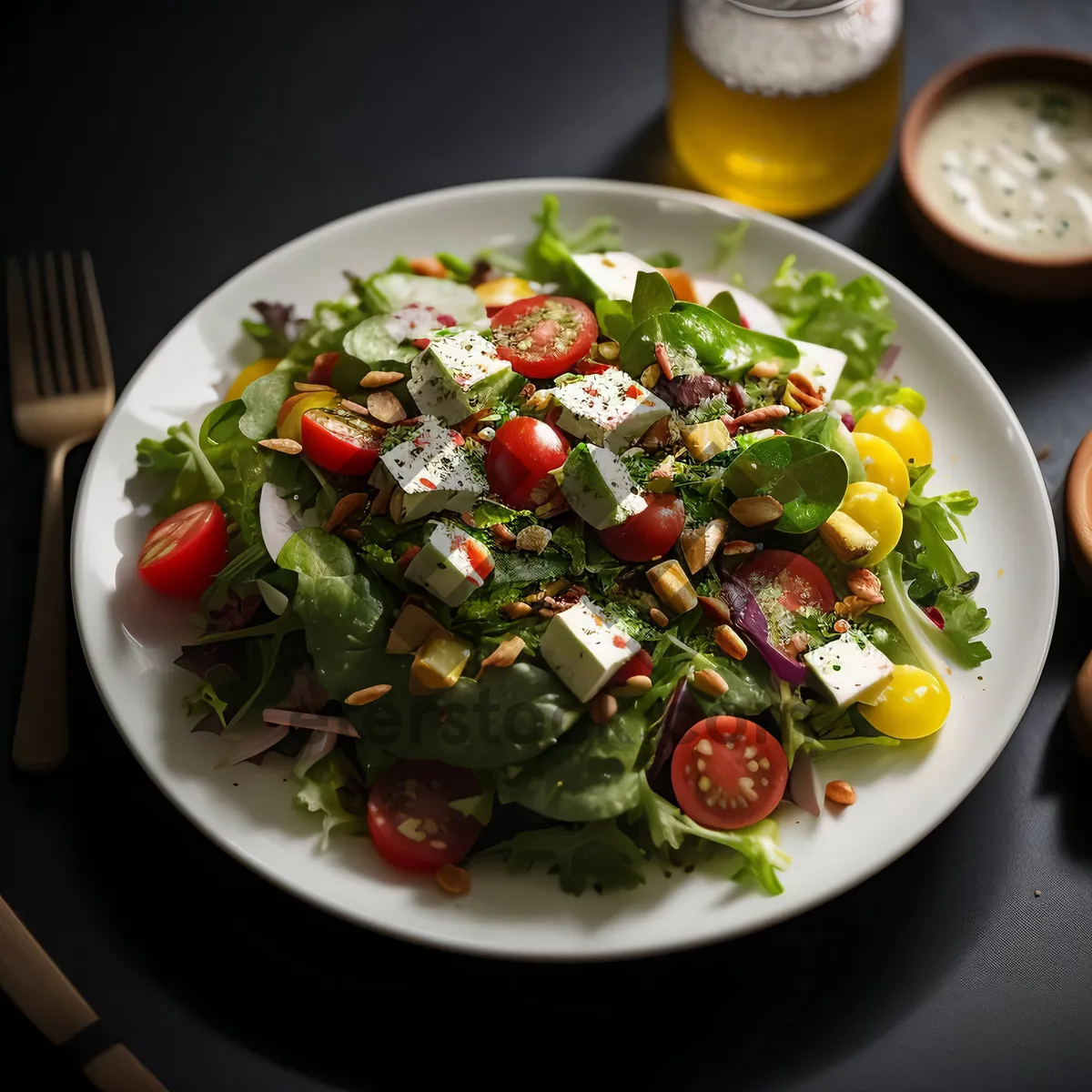 Picture of Fresh and Healthy Vegetable Salad Plate