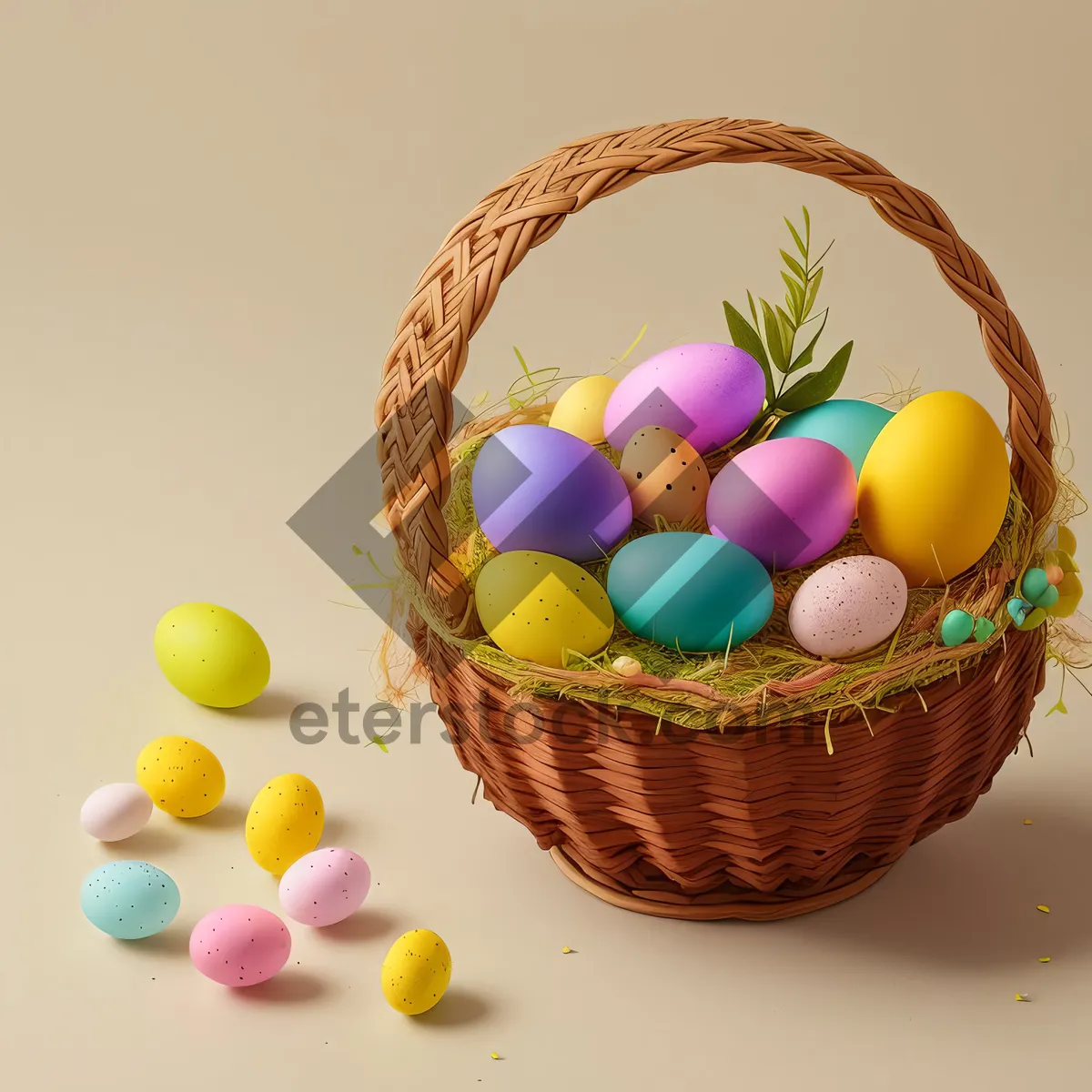 Picture of Colorful Easter Candy Eggs: Sweet and Festive Confectionery Treats