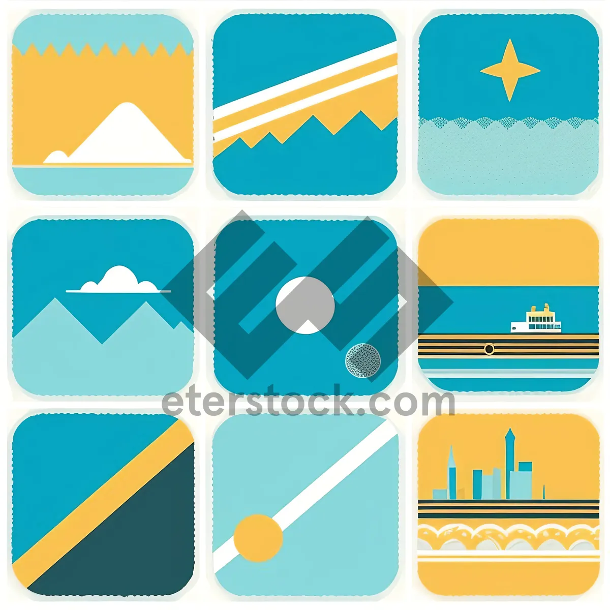 Picture of Glossy button icon set for website interface