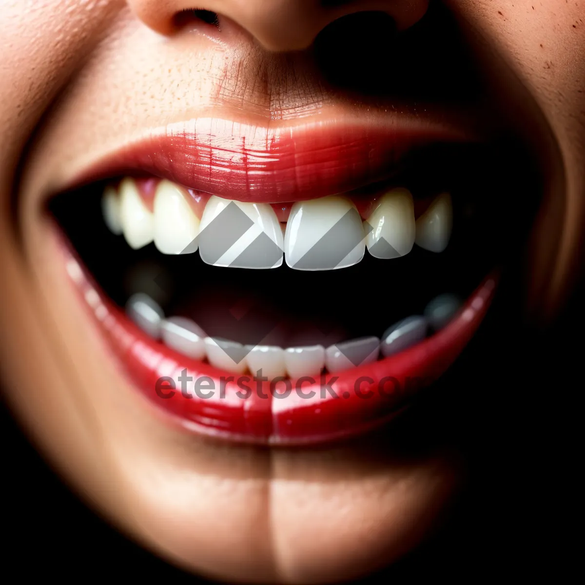 Picture of Flawlessly Chic: Stunning Closeup of a Smiling Model with Glamorous Makeup