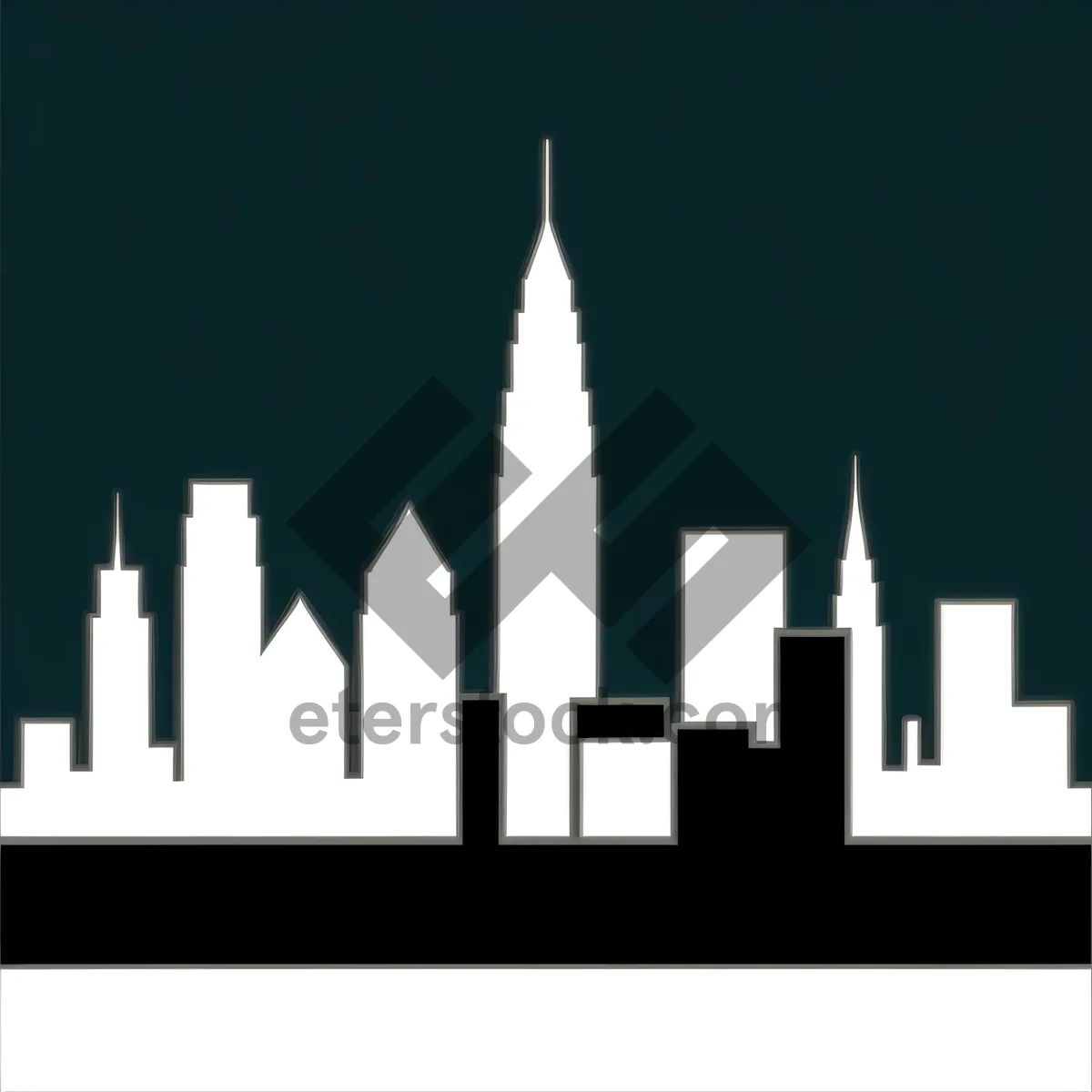 Picture of Urban Skylines in Business, Symbolic Silhouettes.