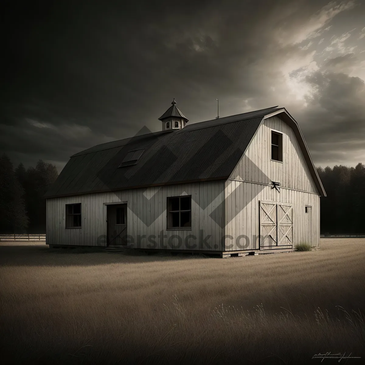 Picture of Old Rural Barn Amidst Serene Farm Landscape"
(Note: This is an example of a short name for an image based on the provided tags.)