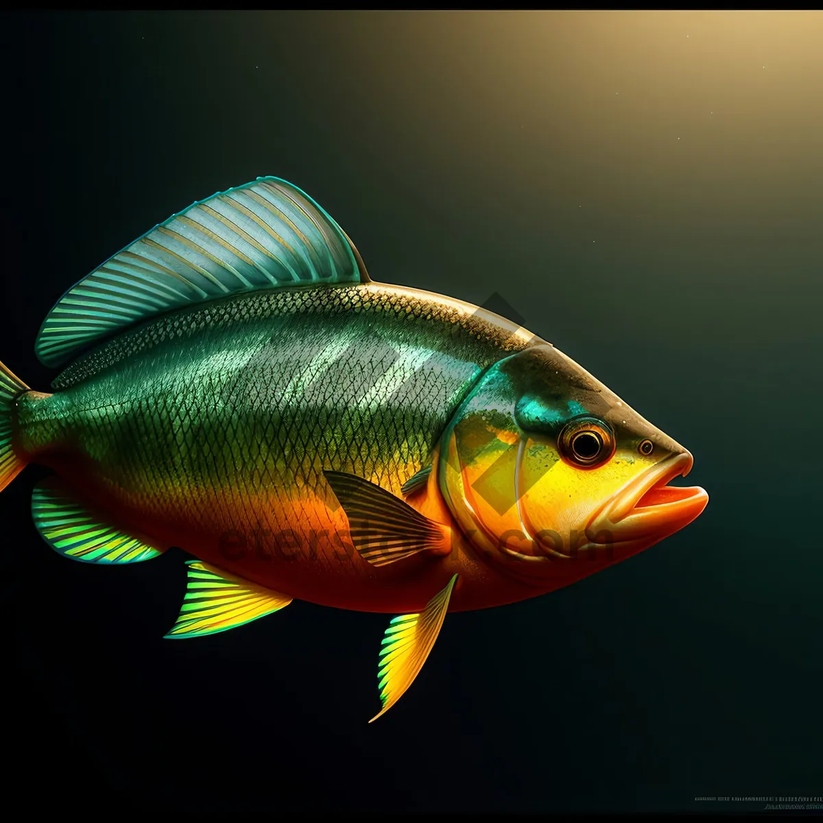 Picture of Colorful Goldfish Swimming in Aquarium