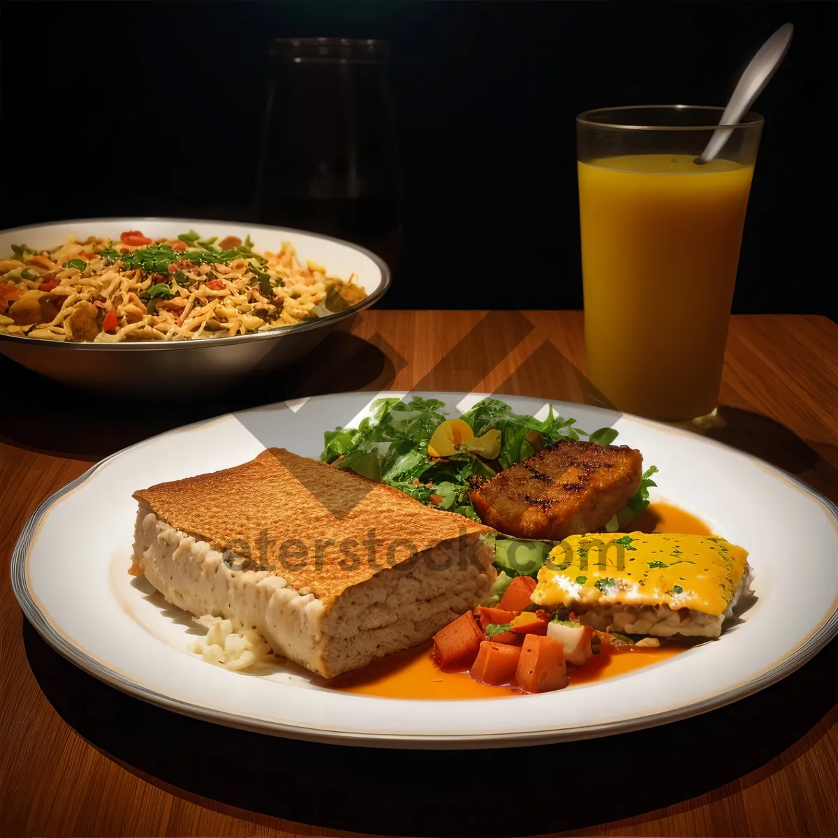 Picture of Healthy Fresh Vegetable Salad with Grilled Beef