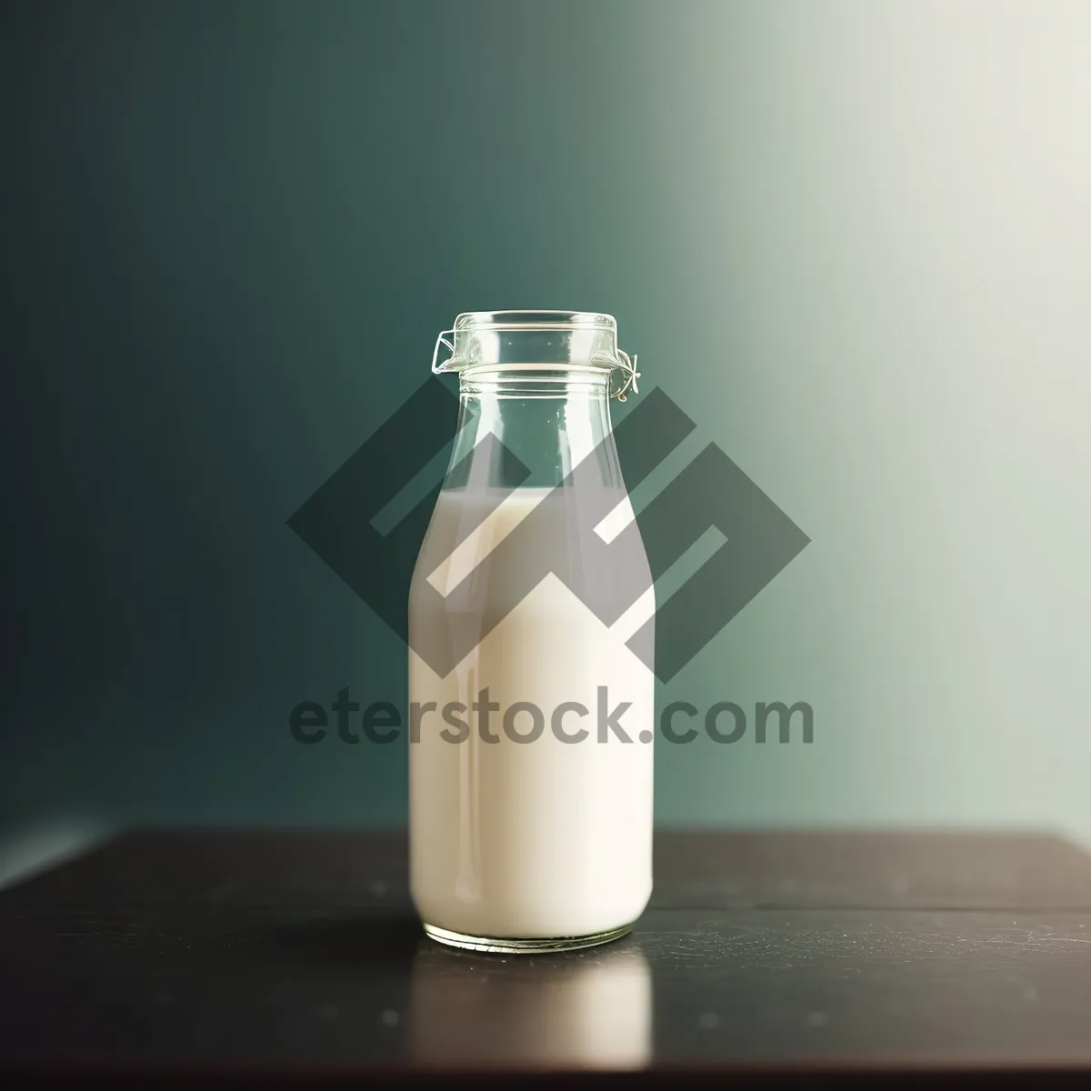 Picture of Refreshing Dairy Milk in Transparent Bottle