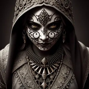 Venetian Masked Portrait - Intriguing Disguised Visage