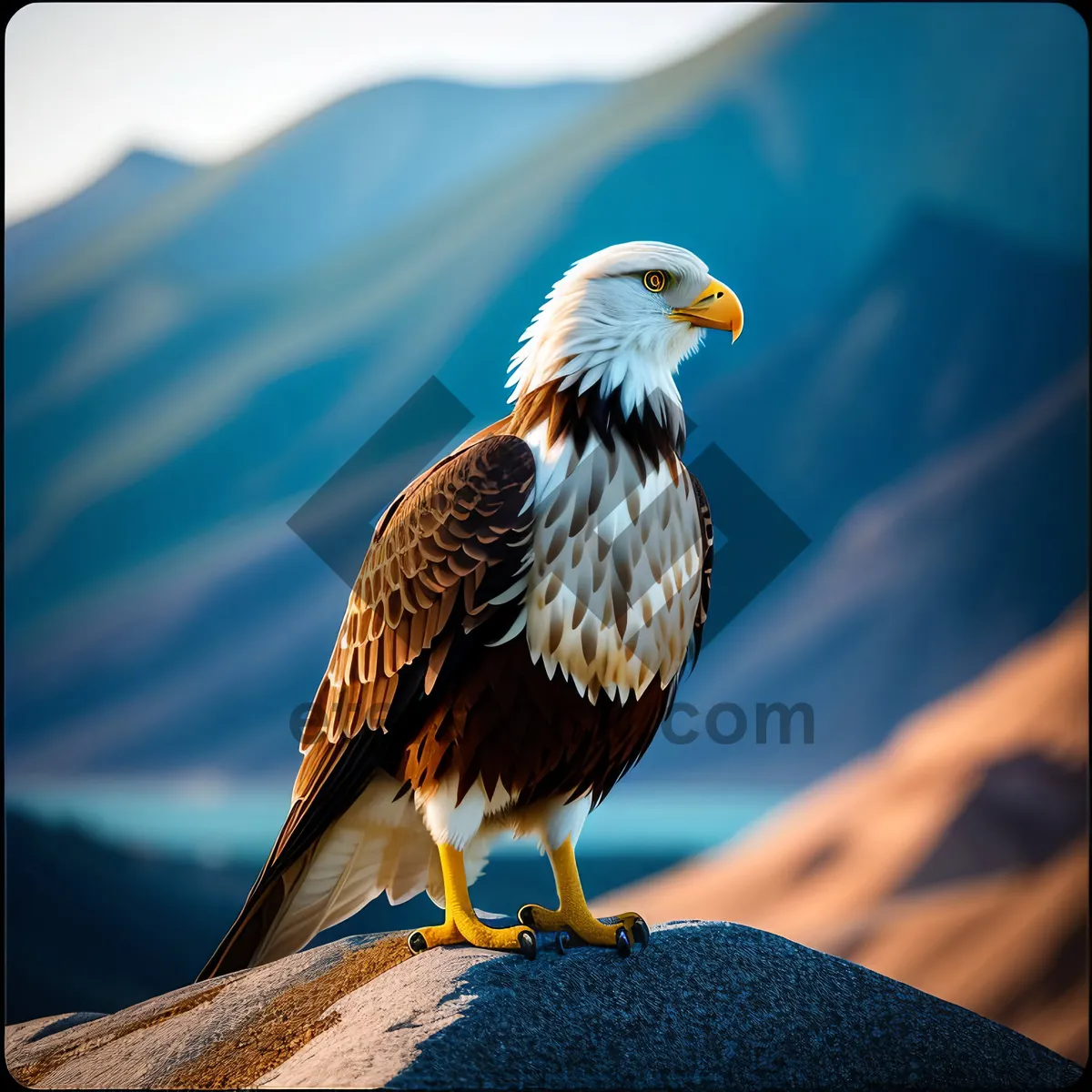 Picture of Bald Eagle with Piercing Gaze and Majestic Wings