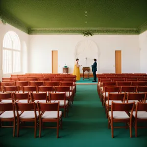 Modern Luxury Restaurant Interior Design with Wooden Furniture and Chairs