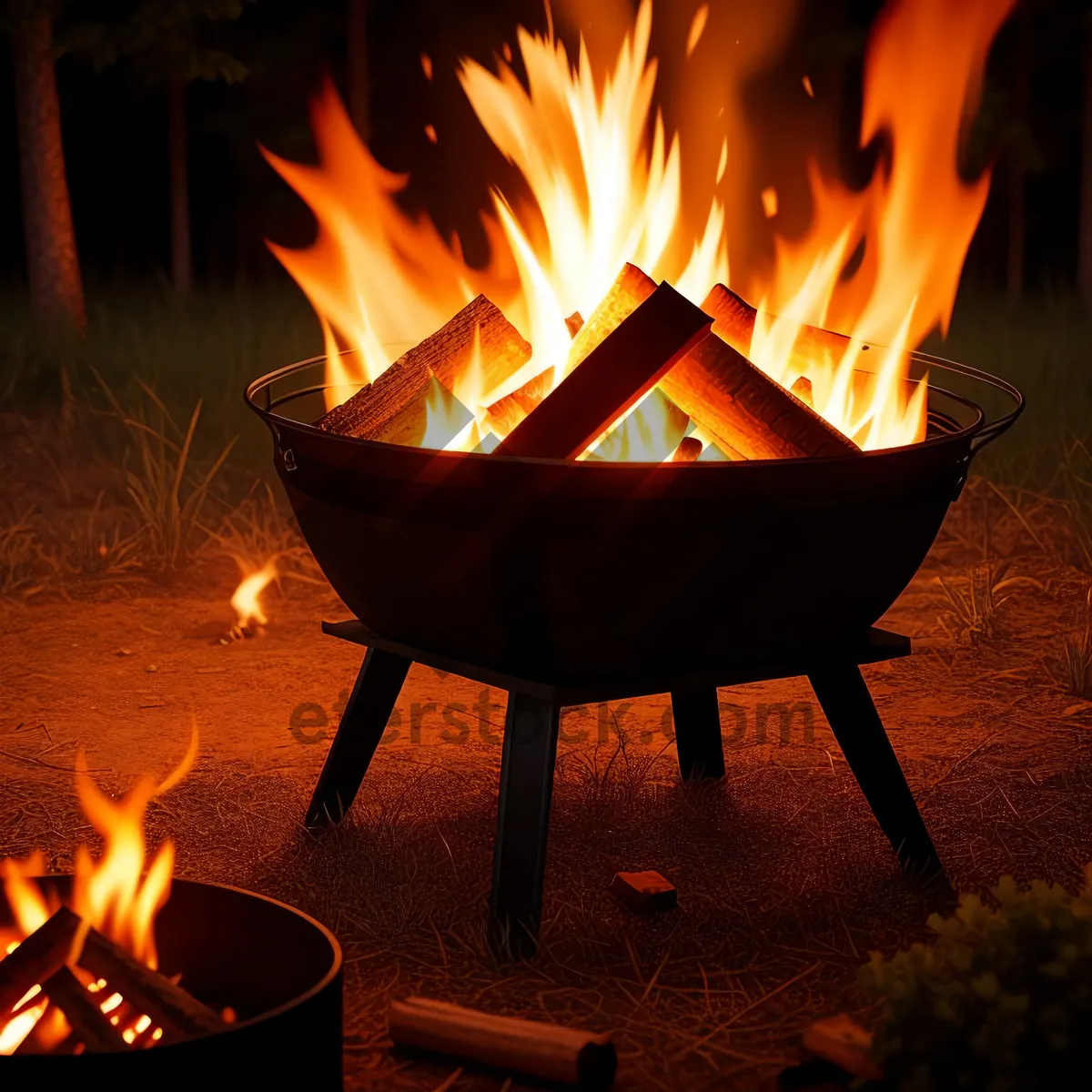 Picture of Fiery Blaze: A mesmerizing dance of orange flames