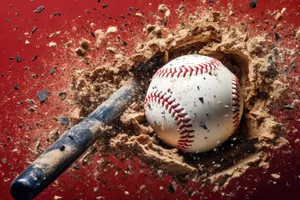 Round Leather Baseball on Grass Field