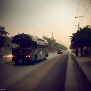 Urban Trolleybus on City Street