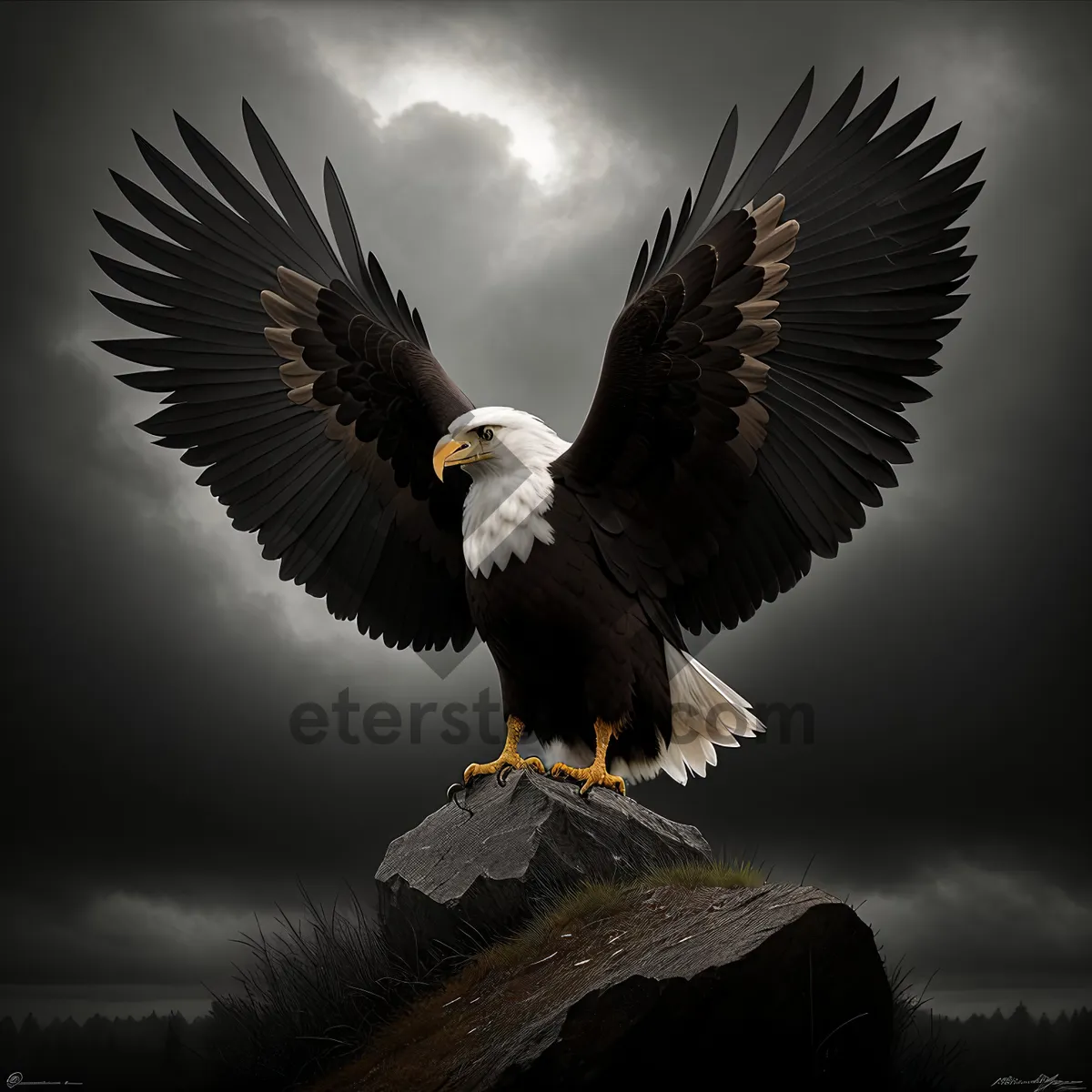 Picture of Bald Eagle in Flight: Majestic Predator's Soaring Wings