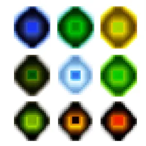 Glossy Web Button Icon Set: Square Symbols