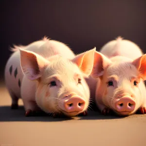 Pink Ceramic Piggy Bank with Money Coins