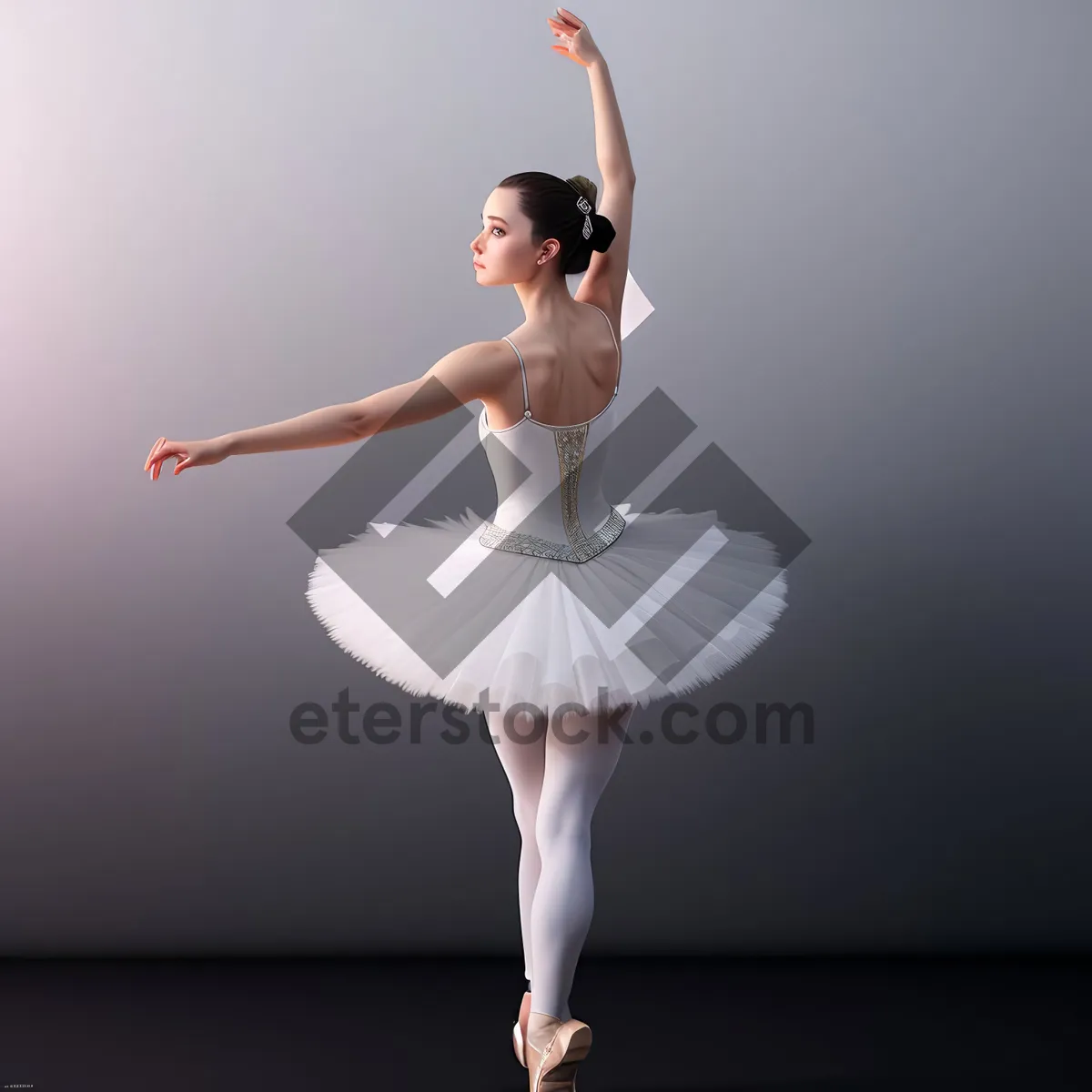 Picture of Elegant Ballerina Posing in Studio