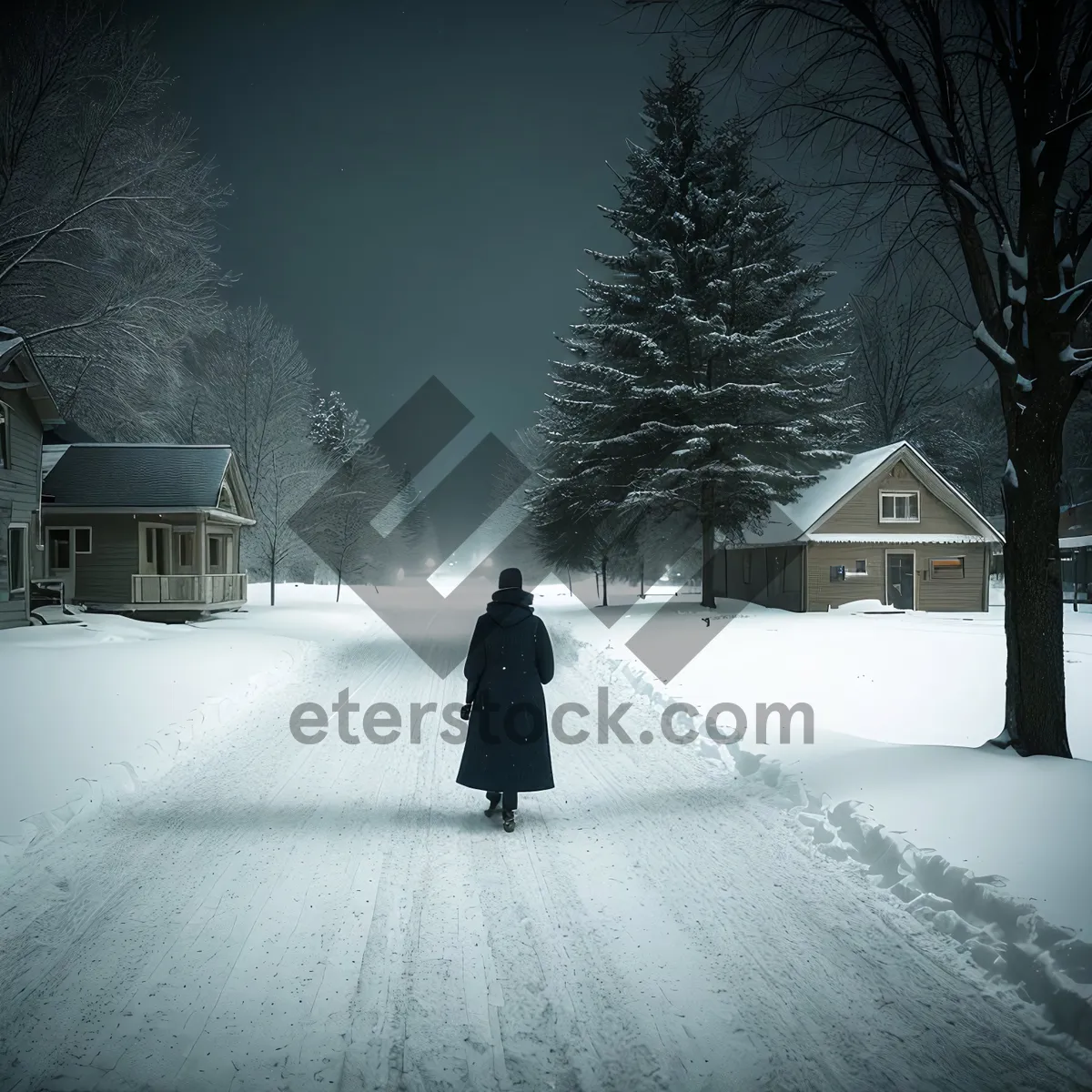 Picture of Winter Wonderland: Snowy Landscape in a Frosty Park