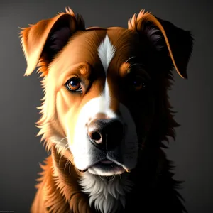 Cute Border Collie Dog Portrait in Studio