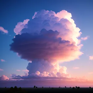 Vibrant Summer Skies with Fluffy Clouds