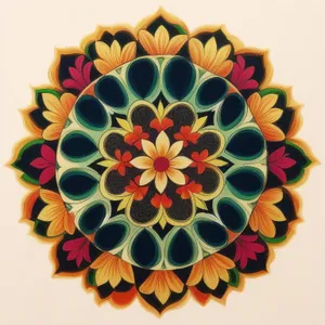 Colorful Floral Handicraft - Retro Graphic Design with Flowers