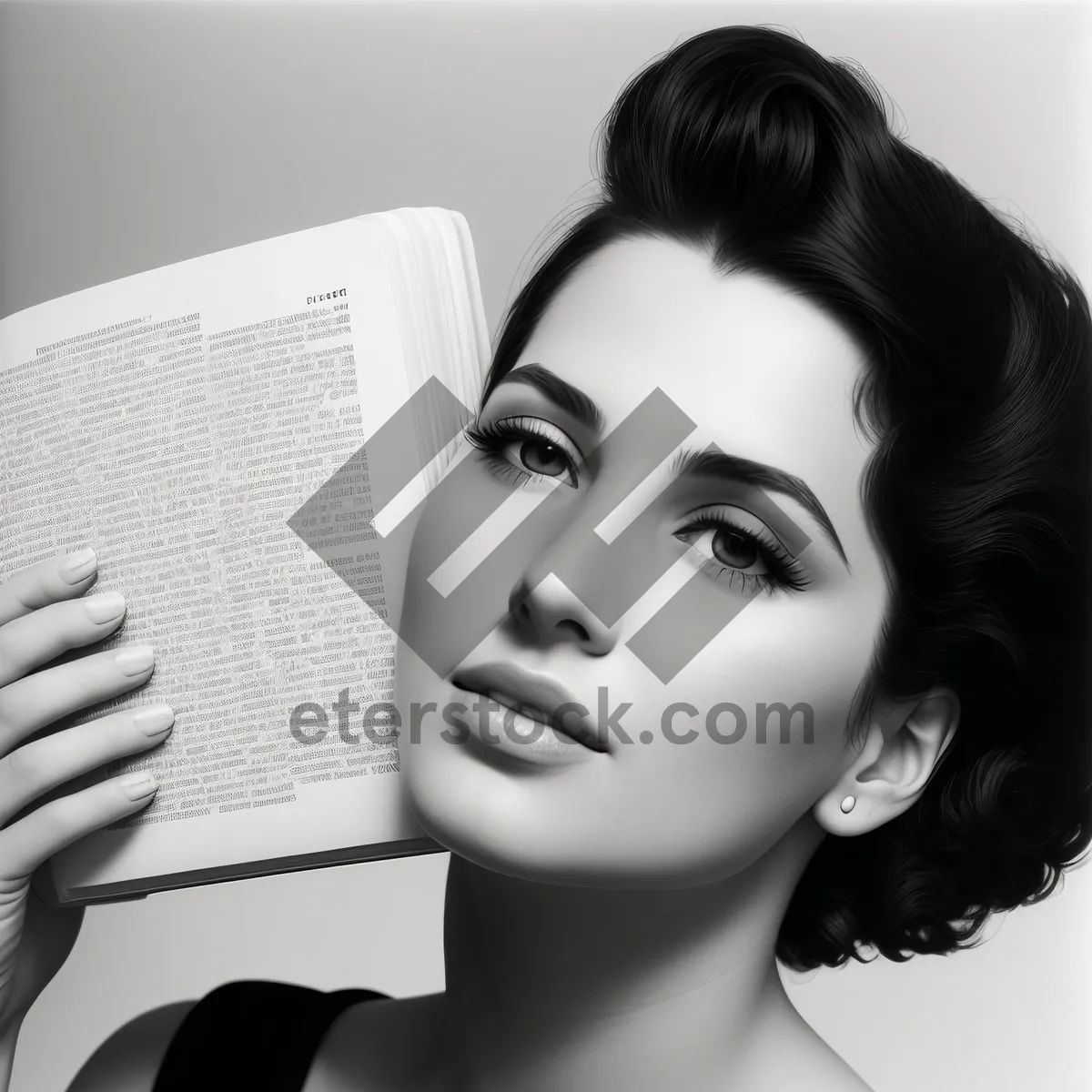 Picture of Smiling businesswoman working on laptop.