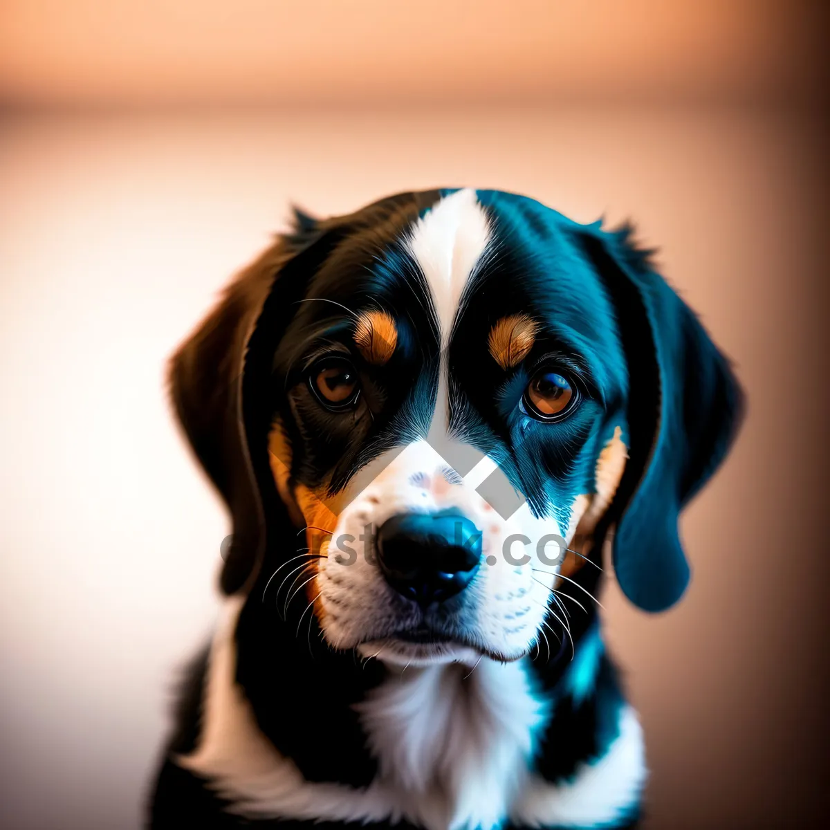 Picture of Adorable Purebred Dog sitting for a Studio Portrait