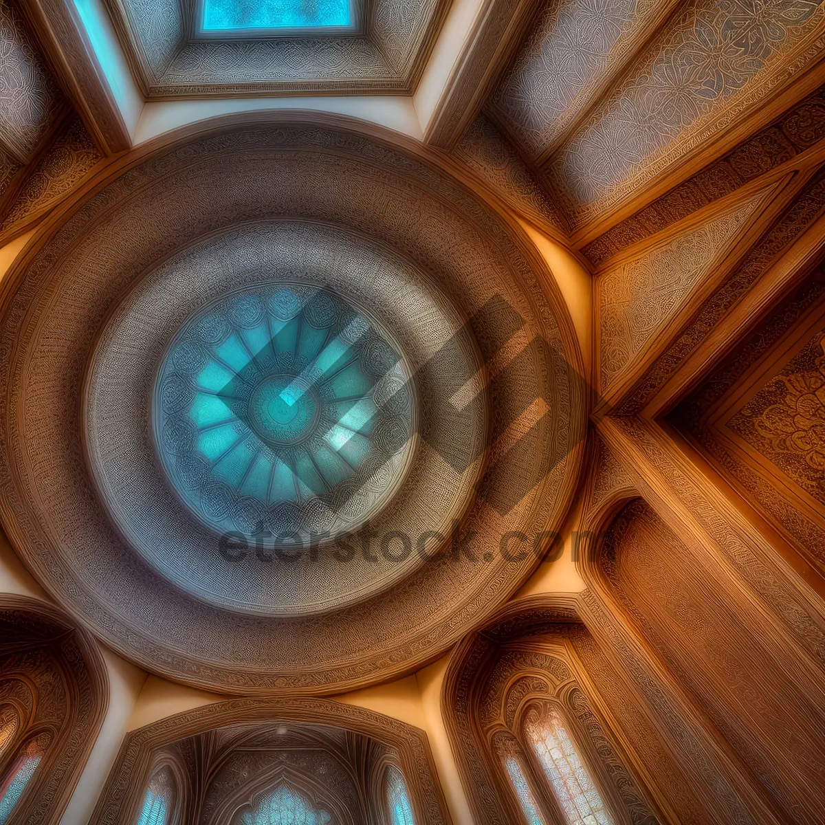 Picture of Vintage Rooftop Window with Intricate Dome Design