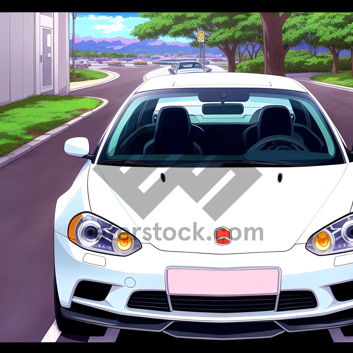 Picture of Luxury Sports Car Speeding on Road