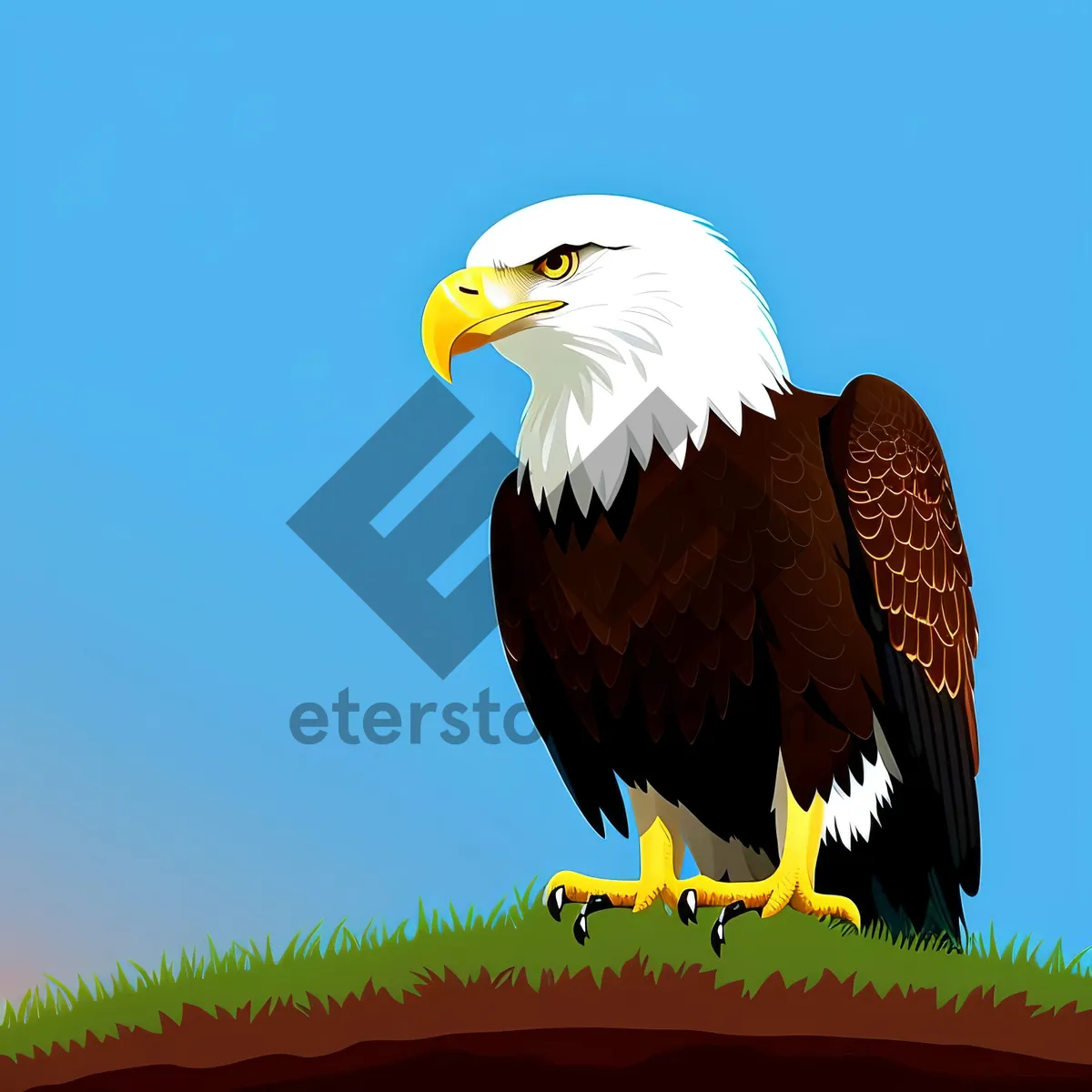 Picture of Bald Eagle soaring with keen eyes