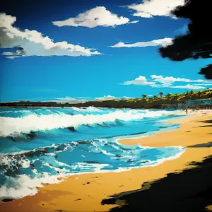 Idyllic Summer Sunset on Tropical Beach
