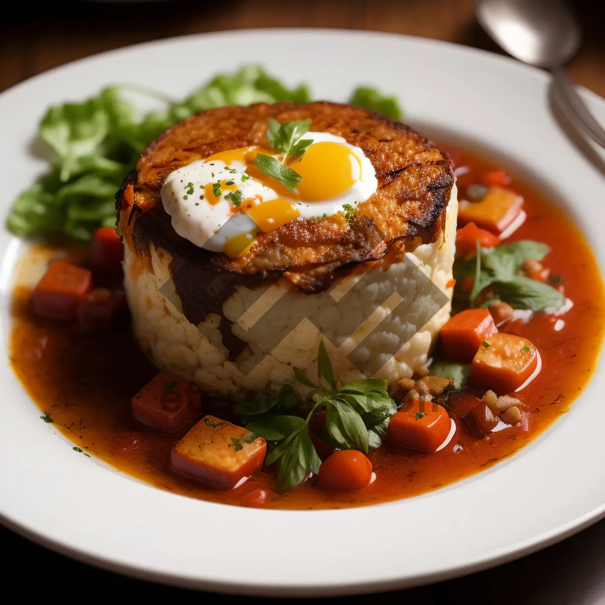 Picture of Delicious Vegetable Salad with Grilled Chicken and Sauce