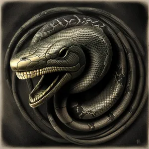 Mystic Serpent Slithering through Night Shadows