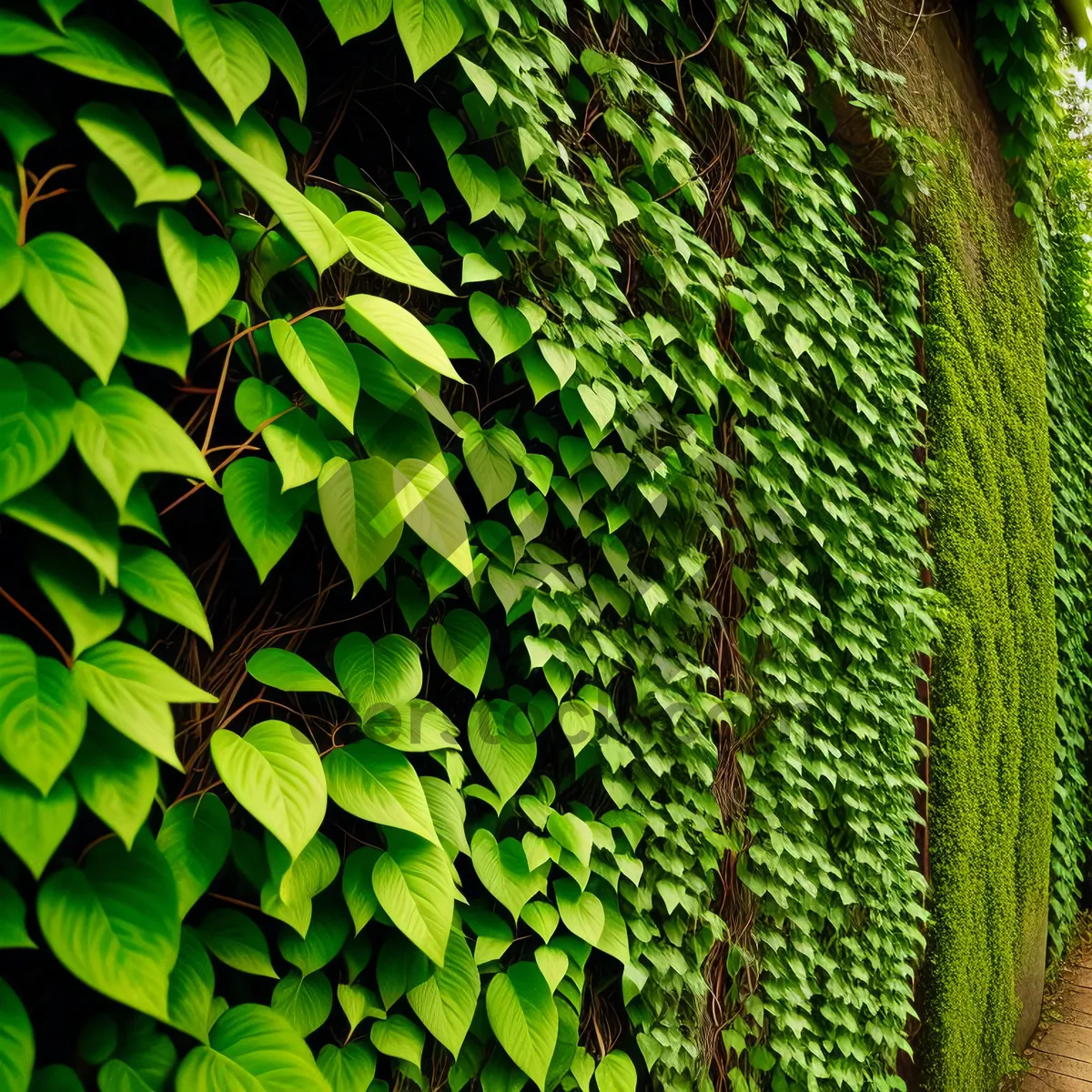 Picture of Vibrant Forest Foliage with Fern Leaves